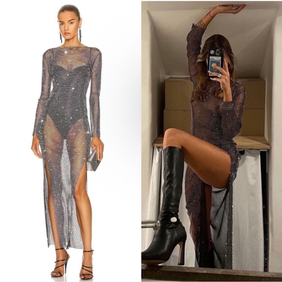 Santa Brands Revolve Diamonds Maxi Dress Black NWT - Picture 7 of 11